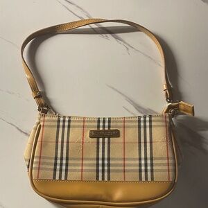 Burberry Classic Check Shoulder Bag in Beige and Tan